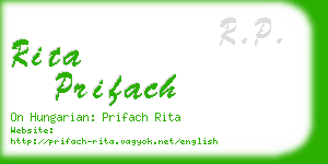 rita prifach business card